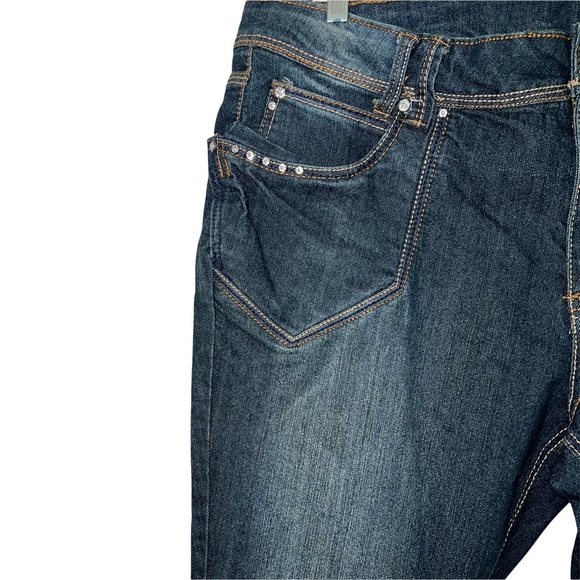 Unbranded Denim Wide Leg Bling Pockets Plus Size Jeans - Picture 3 of 9